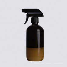 500ML Refillable Black Round 16 oz Amber Glass Spray Bottle with Trigger spray pump